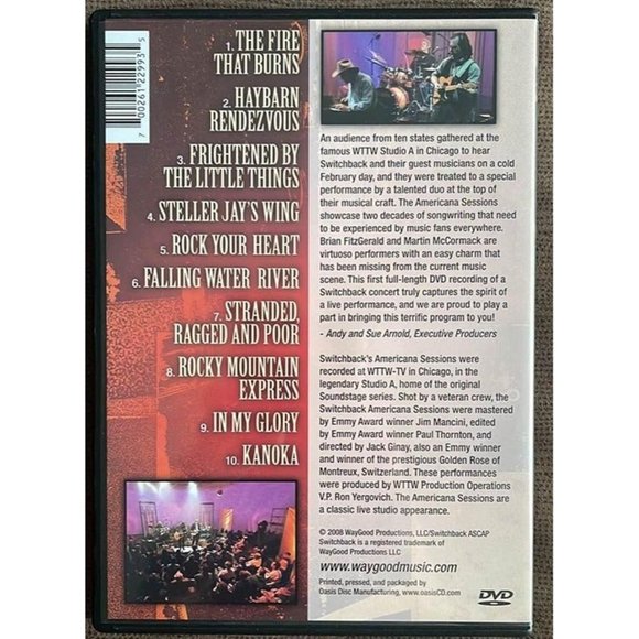 Switchback: The Americana Sessions, Volume 1 (DVD, 2007) - Picture 2 of 4